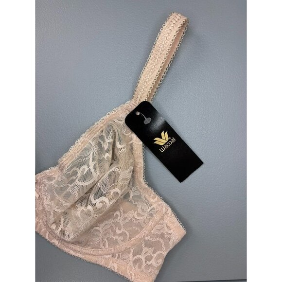 Wacoal women's 32D beige beyond basic underwire bra unlined lace casual NWT - Picture 2 of 5